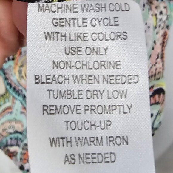 Sunny Leigh Blue Pink Paisley Animal Stripe Tank Boho Festival L - Picture 10 of 11